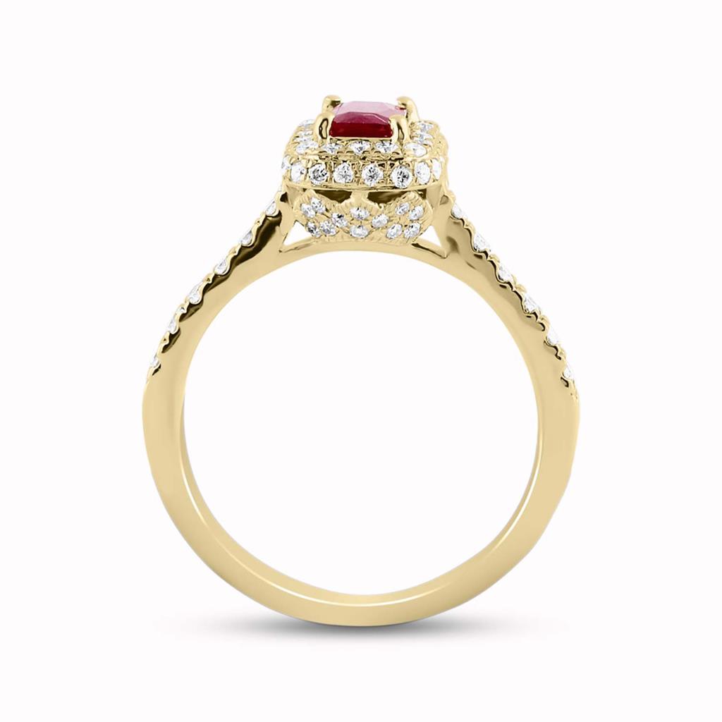 14k Rose Gold Smaragd-schneiden Rubin Solesär Braut Hochzees Ring Sbeiz 1-3/8 Ktzw (Zerzwenniziert)