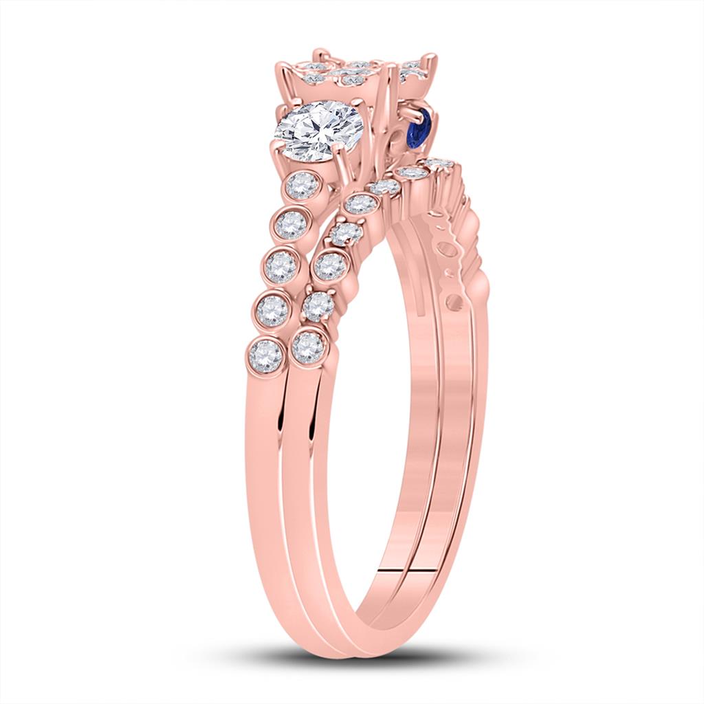 14k Rose Gold Runden DurchMeinnt Braut Hochzees Ring Sbeiz 7/8 Ktzw