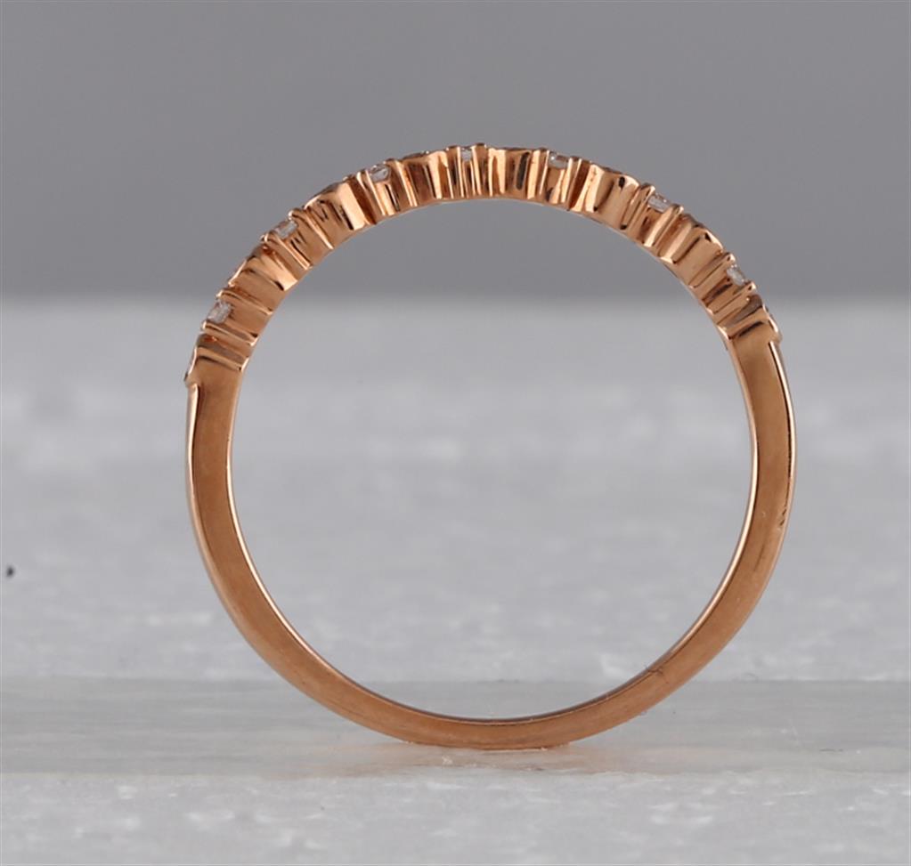 14k Rose Gold Runden DurchMeinnt Braut Hochzees Ring Sbeiz 7/8 Ktzw