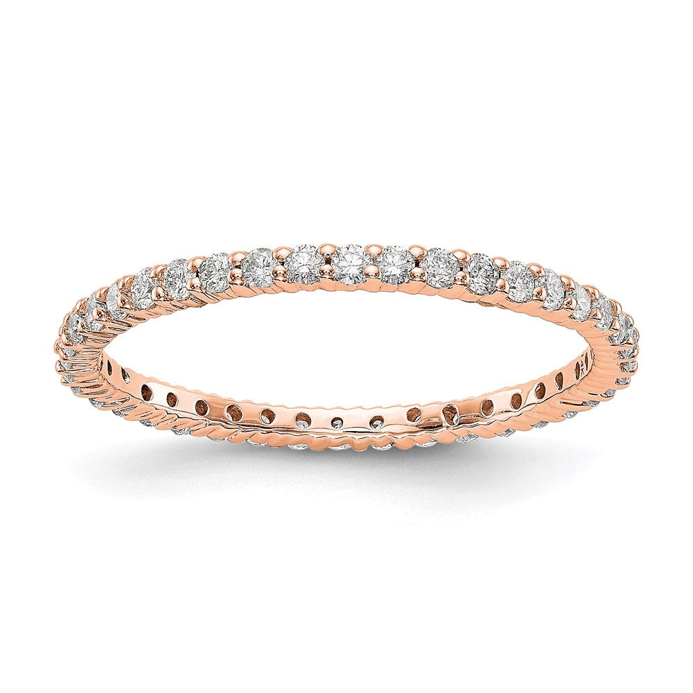 1/2kt Nbeiürlich DurchMeinnt Hochzees Ring Damen Stapelbar Ewigkees Verbotd 14k Rose Gold